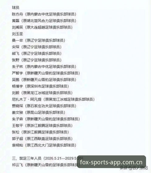 足协禁足名单深度解读教程：从火狐体育平台视角看中国足球反腐风暴